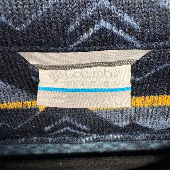 Columbia Men’s XXL Printed Fleece Quarter-Zip Pullover – Navy Geo Aztec - Picture 11 of 14